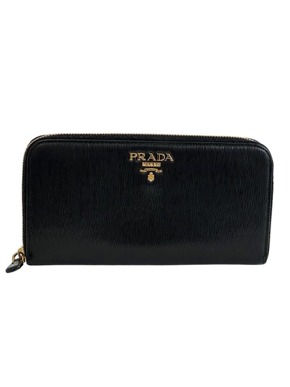 Prada Wallet Leather Black Chic Simple Monotone Cool Everyday